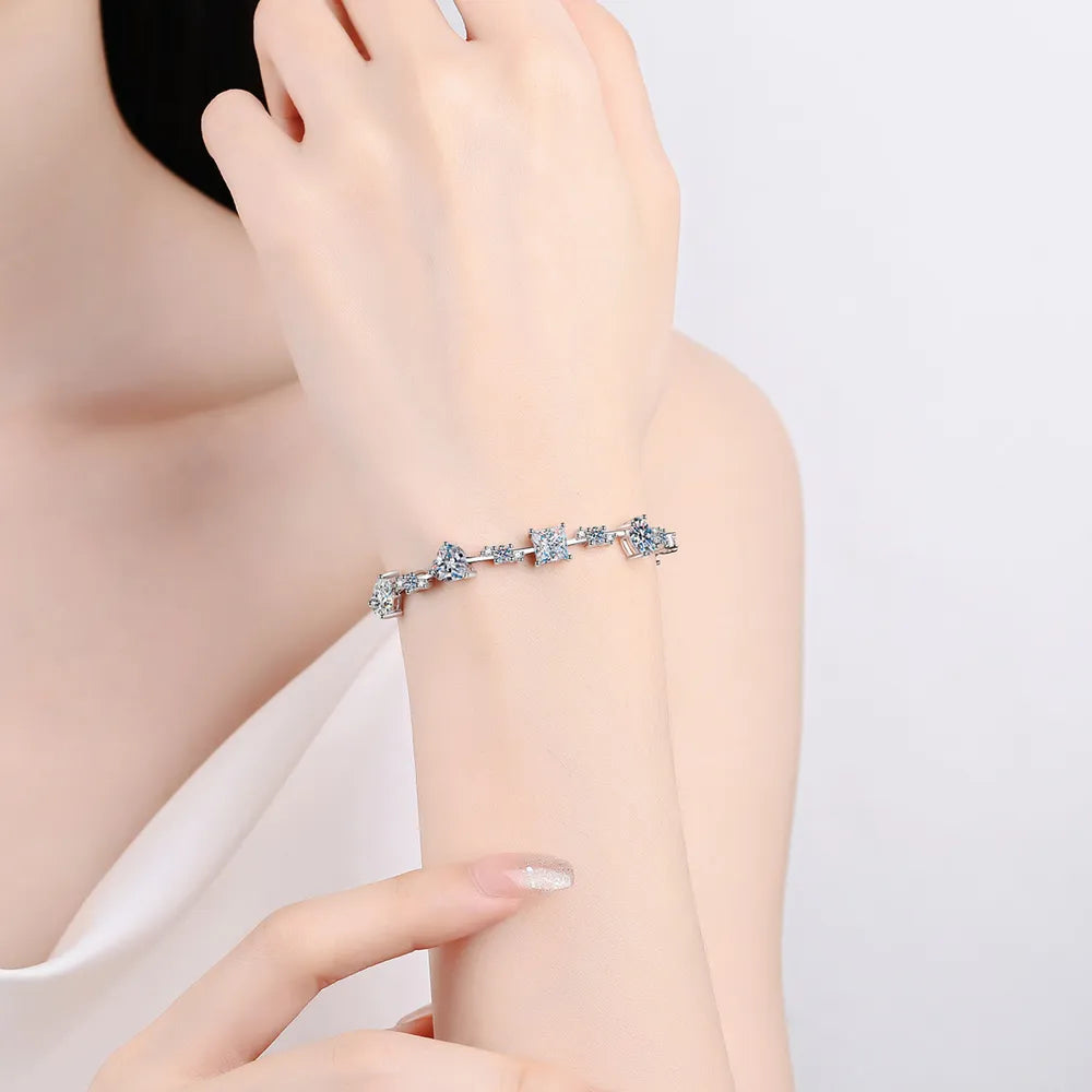 6.2 Carat Moissanite 925 Sterling Silver Elegant Bracelet - Alwesbo Fashion