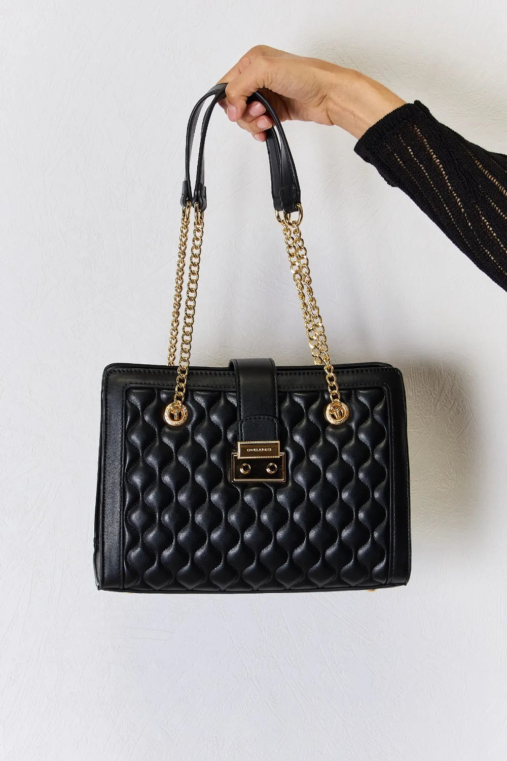 David Jones Quilted PU Leather Handbag - Alwesbo Fashion