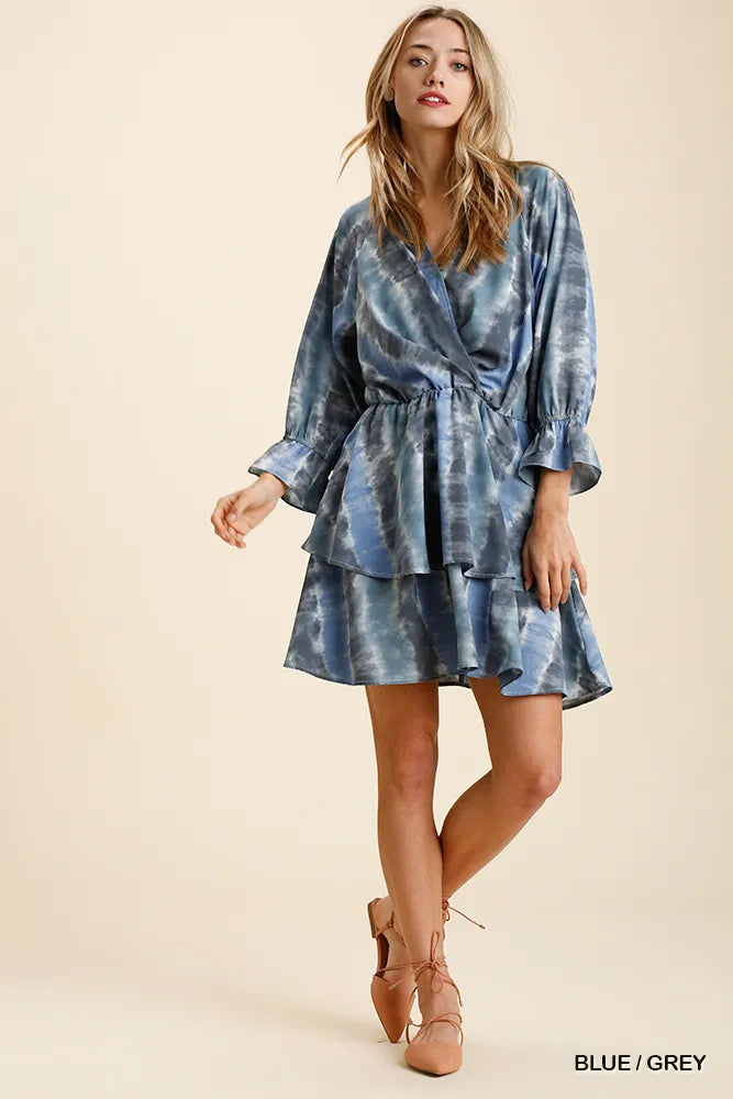 Boho Layered Tie-Dye Dress with Elastic Waistband - Alwesbo Fashion