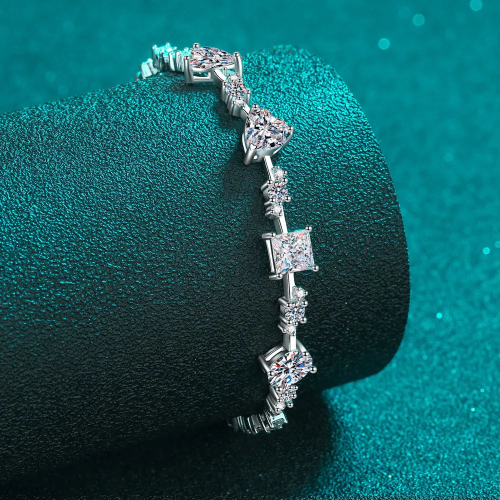 6.2 Carat Moissanite 925 Sterling Silver Elegant Bracelet - Alwesbo Fashion