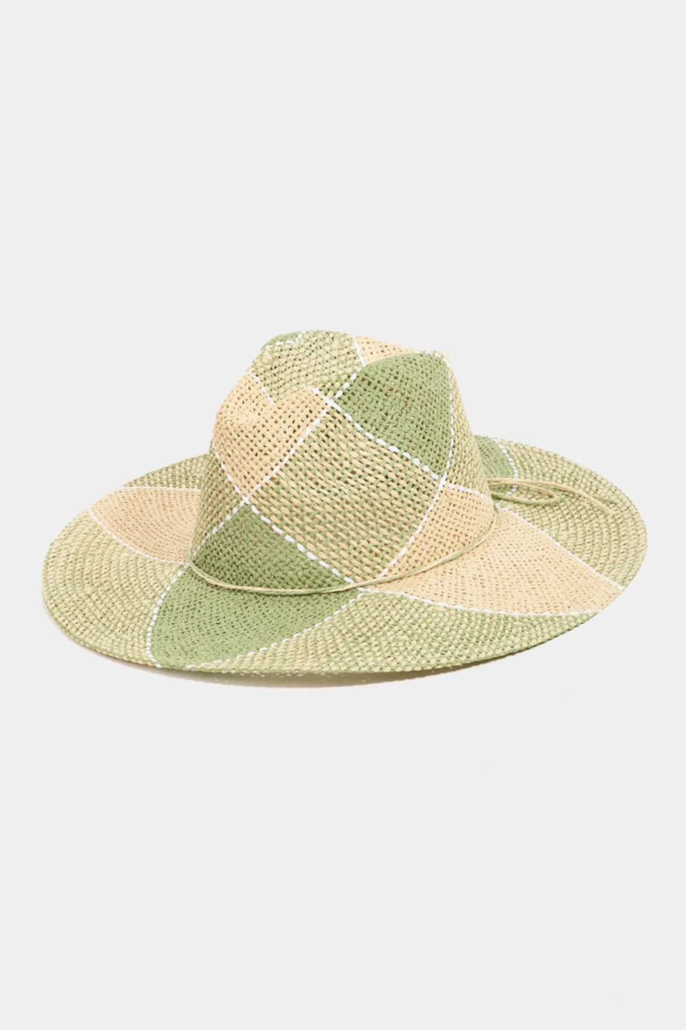 Fame Contrast Straw Braid Hat - Alwesbo Fashion