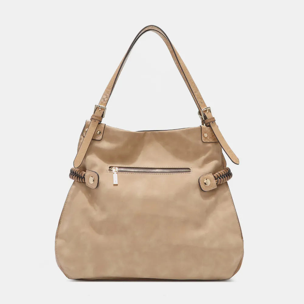 Nicole Lee USA Side Braided Tassel Inlaid Rhinestone Embroidery Hobo Bag - Alwesbo Fashion