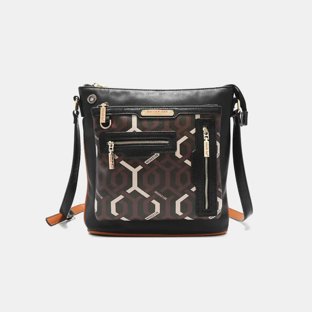 Nicole Lee USA Geometric Pattern Crossbody Bag - Alwesbo Fashion