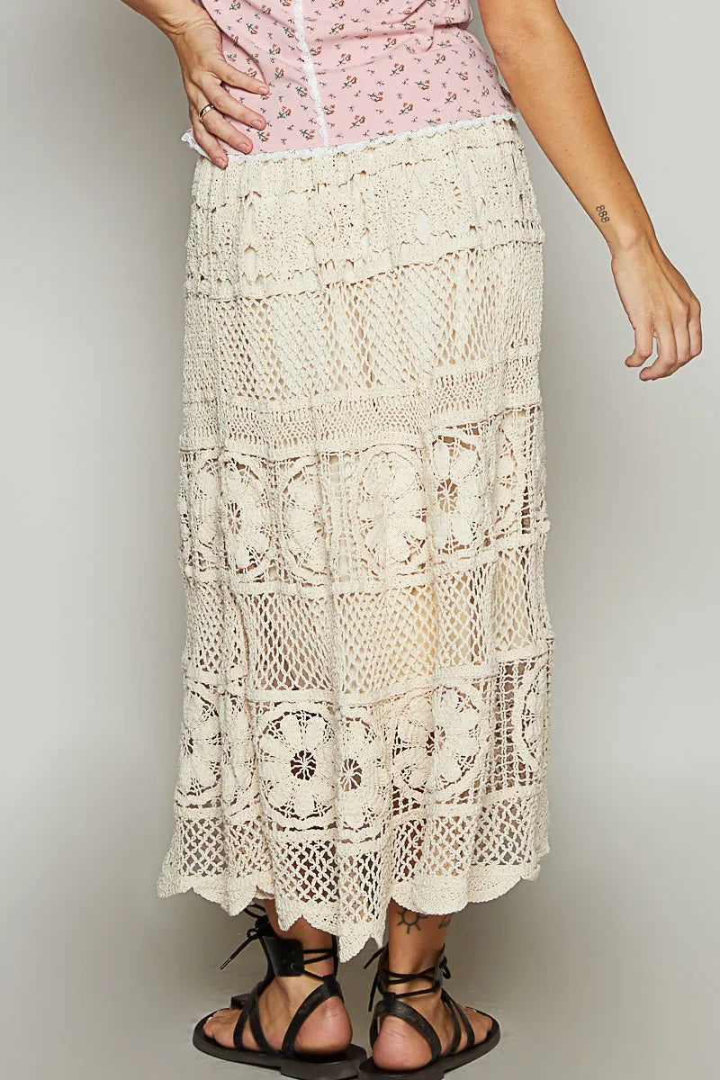 POL Lace Tiered Midi Skirt - Alwesbo Fashion