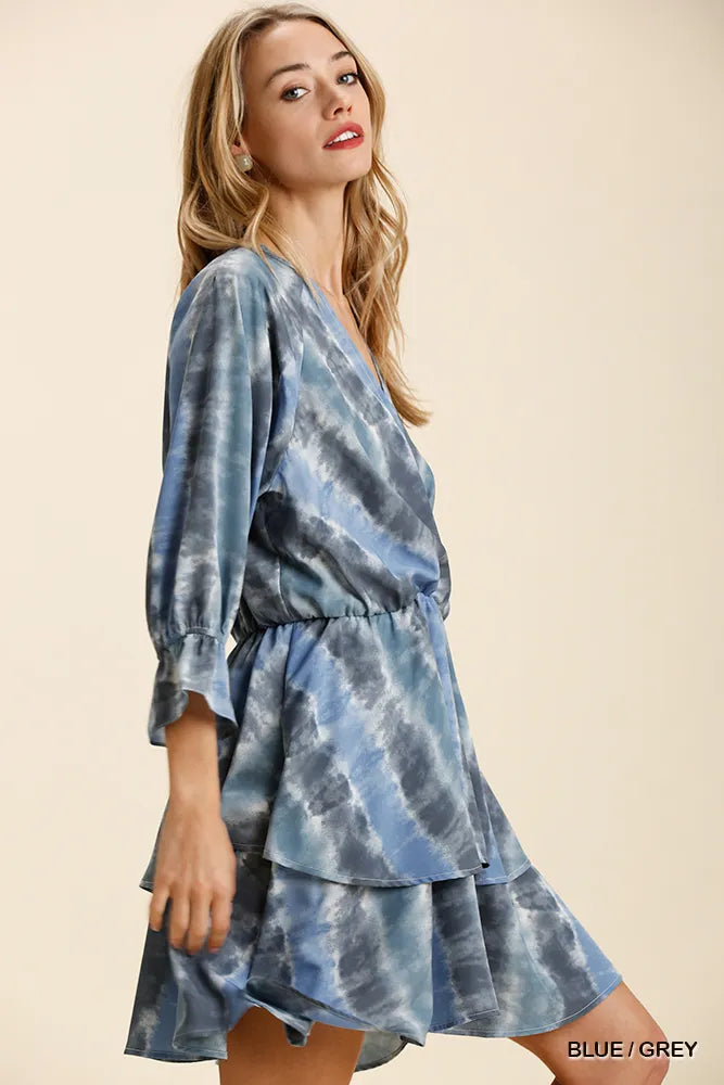 Boho Layered Tie-Dye Dress with Elastic Waistband - Alwesbo Fashion