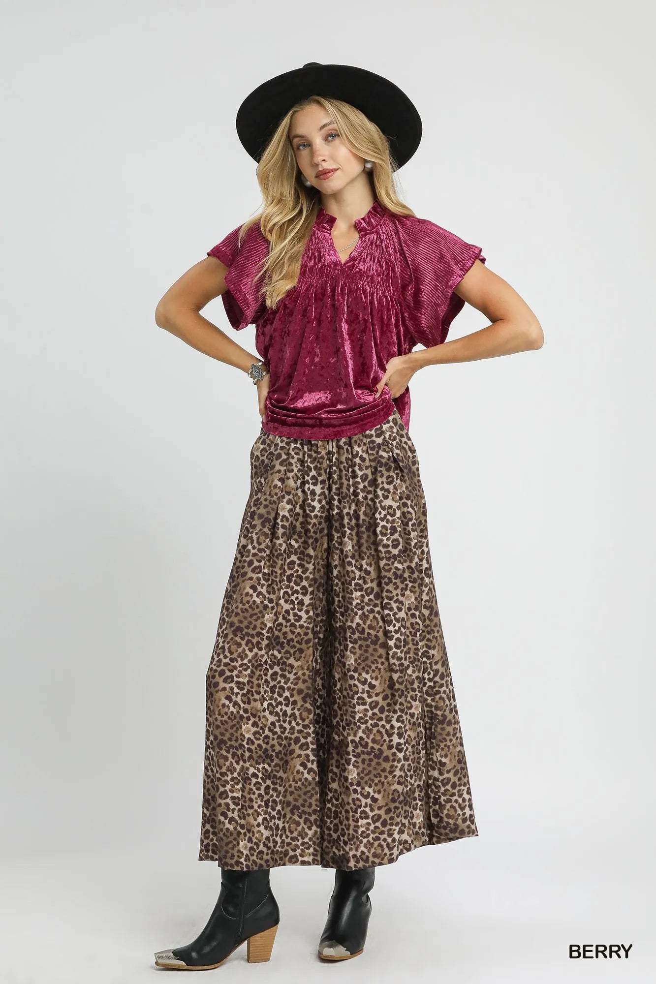 Pleated Crushed Velvet Top for Women - Alwesbo Fashion