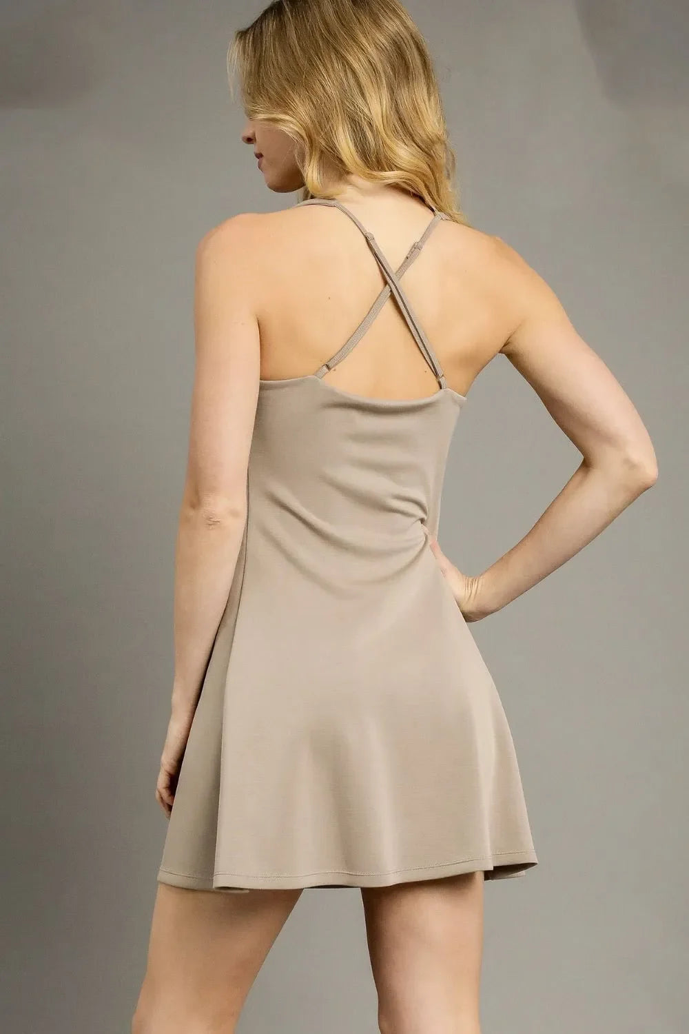 Umgee Crisscross Square Neck Active Dress - Alwesbo Fashion