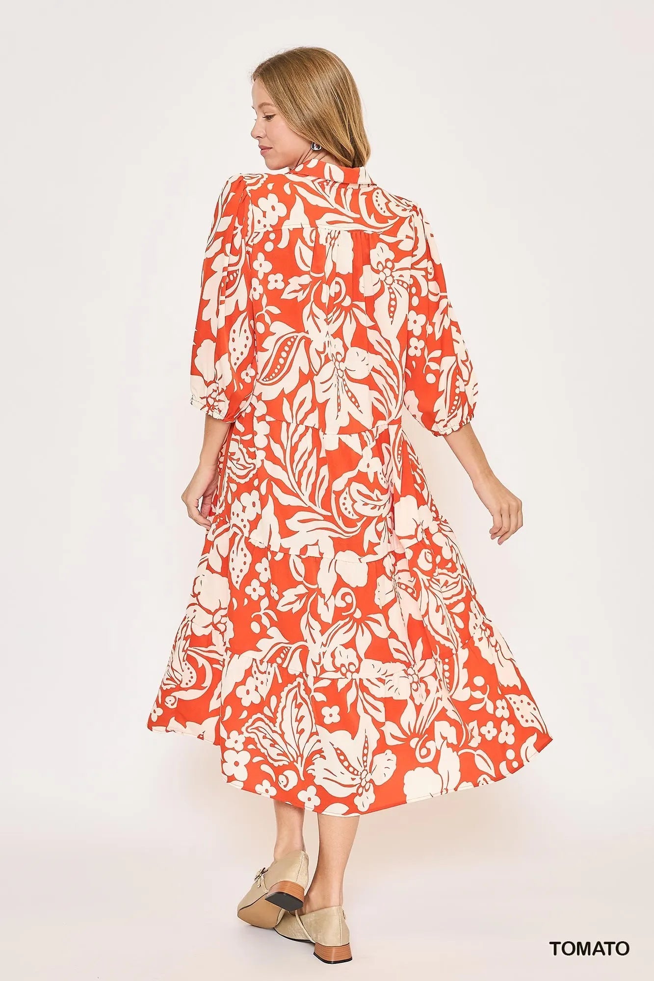 Boho Floral Print Midi Dress – Tiered & Lightweight - Alwesbo Fashion