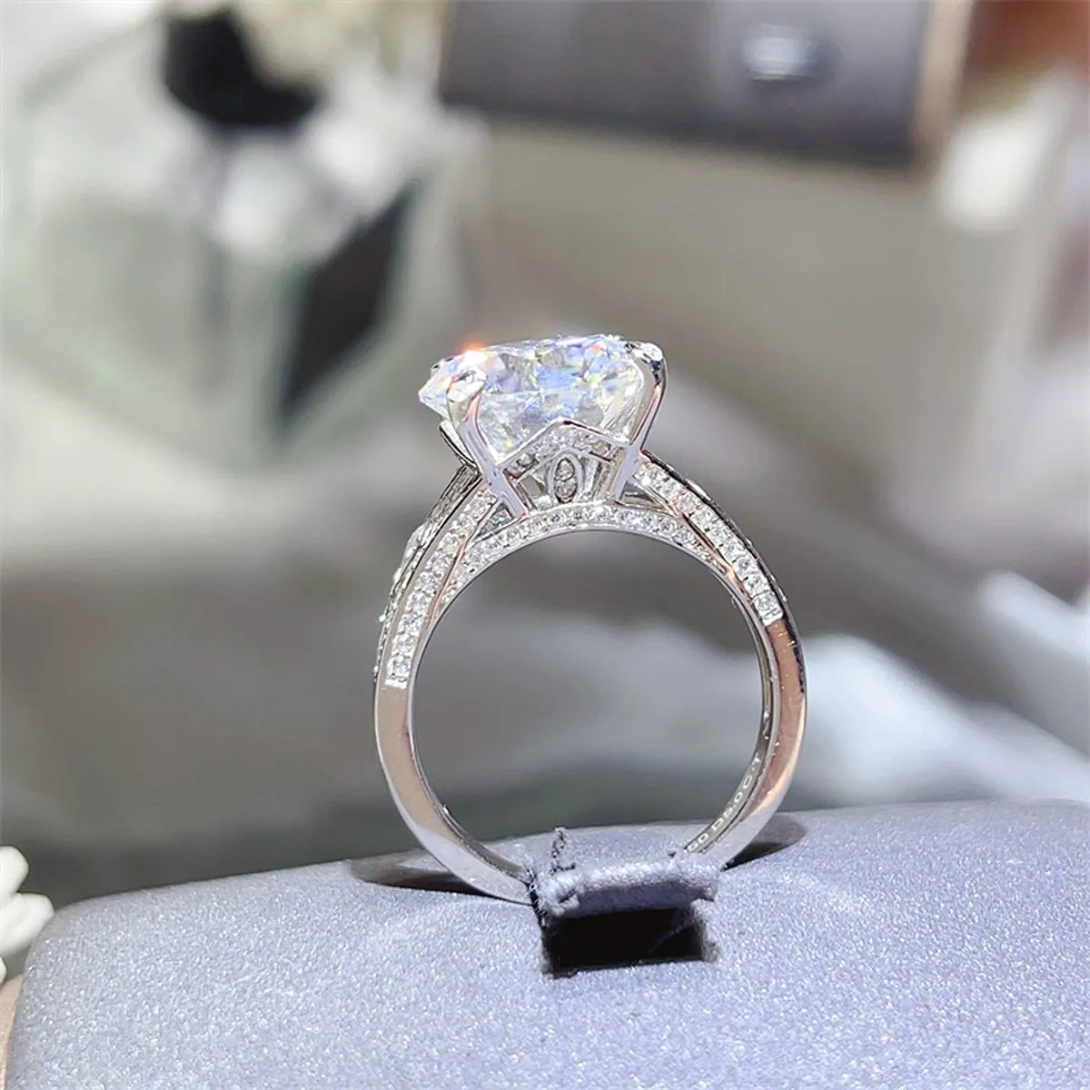 5 Carat Moissanite 925 Sterling Silver Sparkling Ring - Alwesbo Fashion