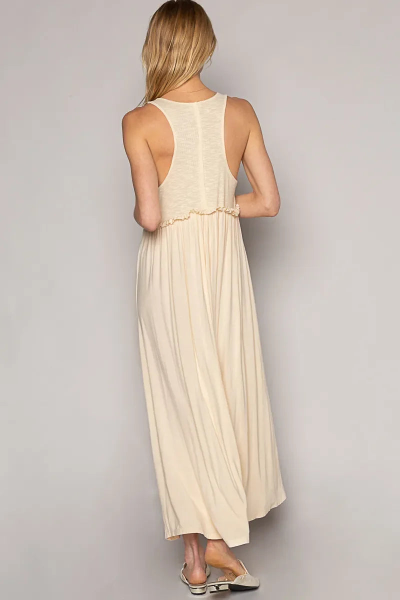 POL Frill Slit Square Neck Cami Dress - Alwesbo Fashion