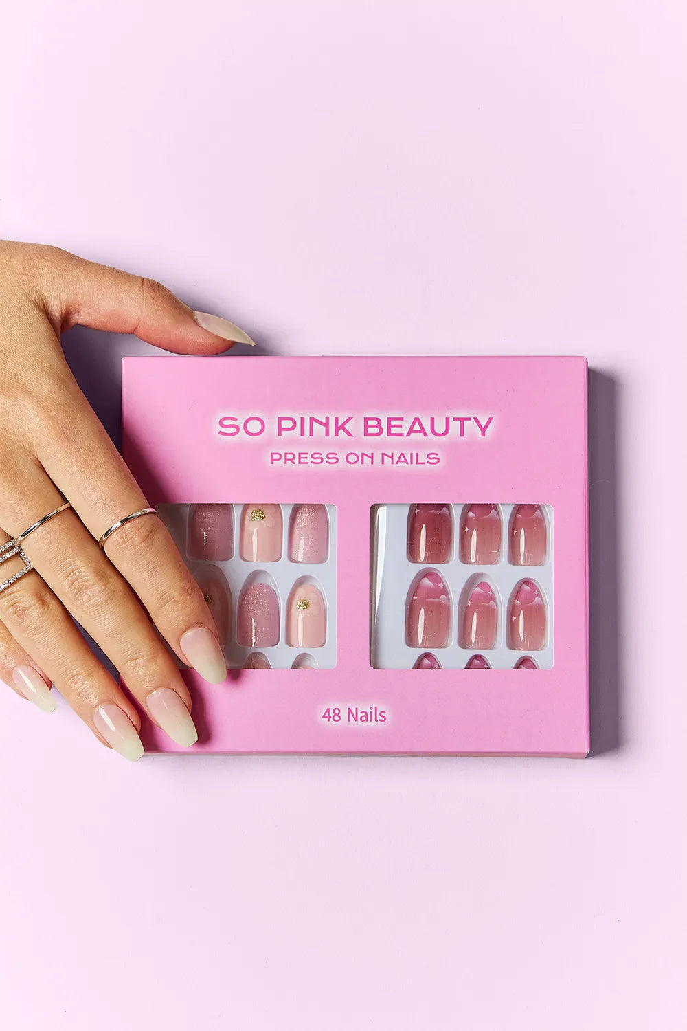 SO PINK BEAUTY Press On Nails 2 Packs - Alwesbo Fashion