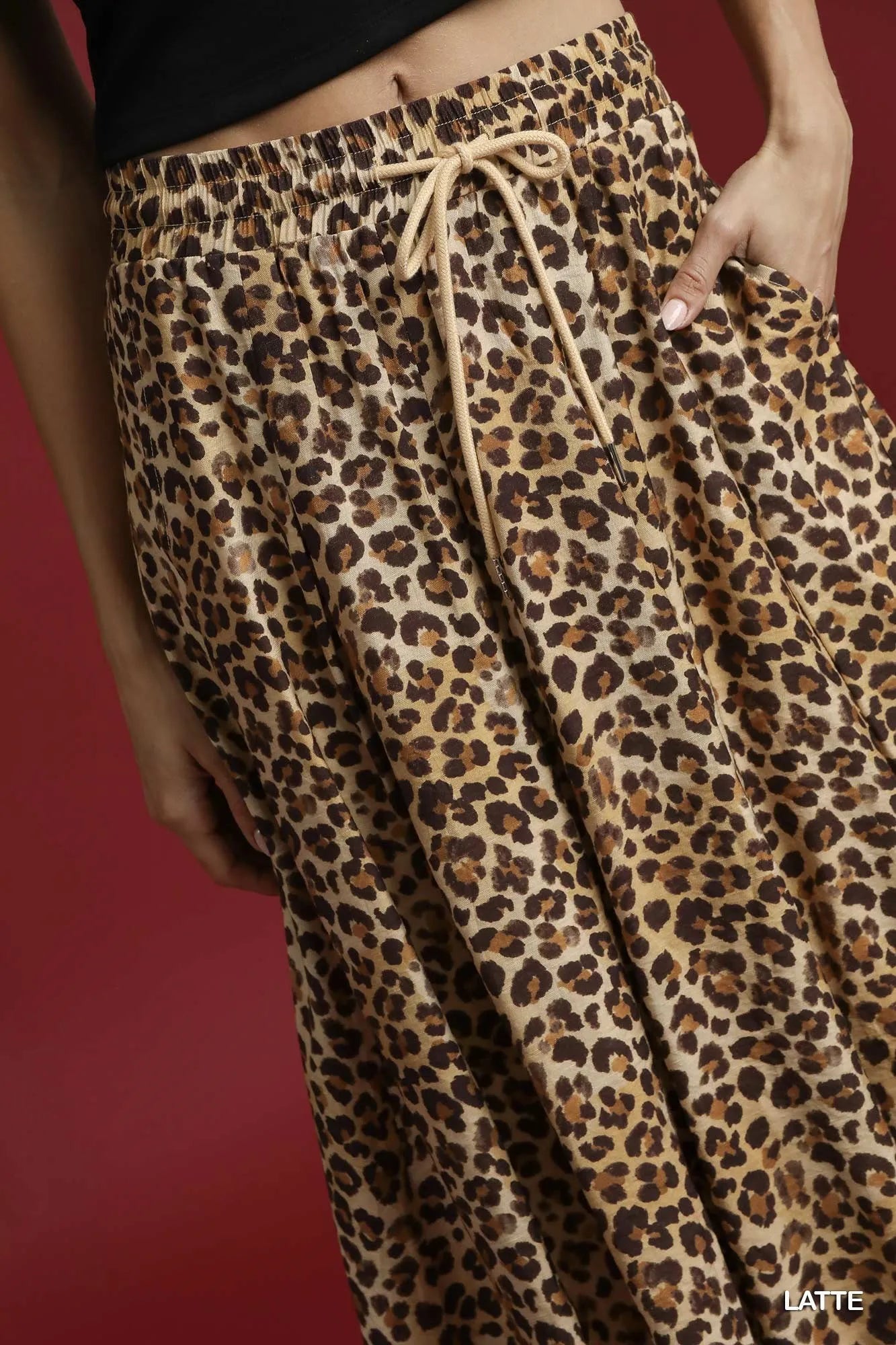 Umgee Drawstring Leopard Midi Skirt - Alwesbo Fashion