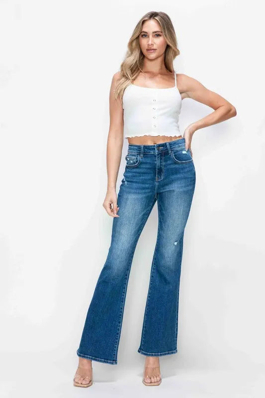 bytos Full Size High Rise Bootcut Jeans with Pockets - Alwesbo Fashion