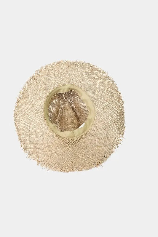 Western Fedora Hat with Fringe Edge & Straw Braid - Alwesbo Fashion