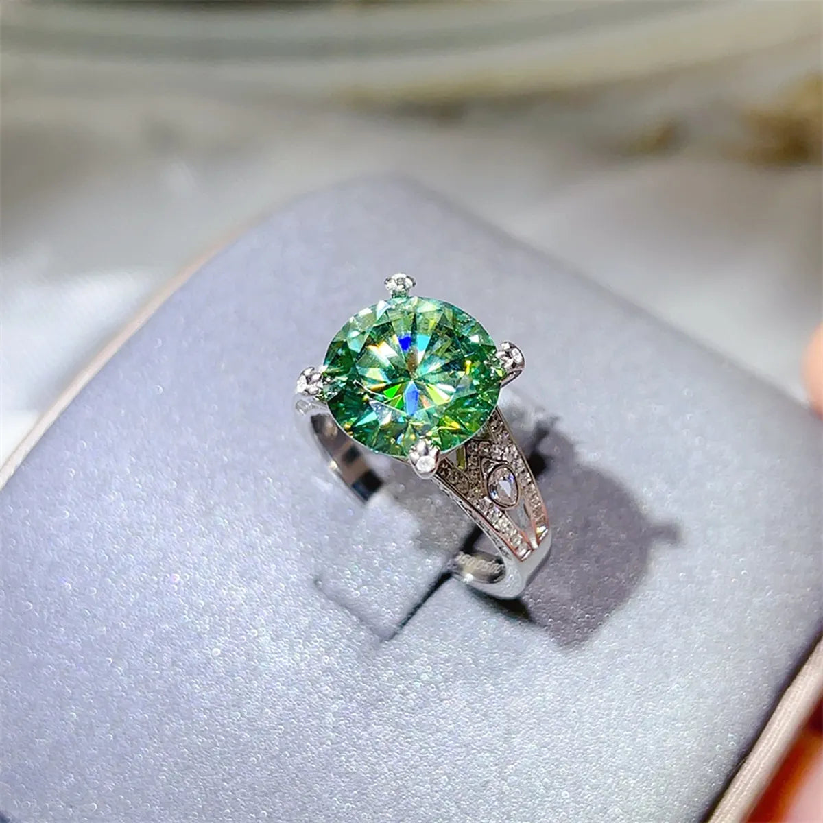 5 Carat Moissanite 925 Sterling Silver Statement Ring - Alwesbo Fashion